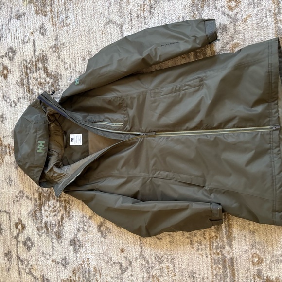 Helly Hansen Belfast Coat Olive Green Medium EUC - Picture 7 of 7